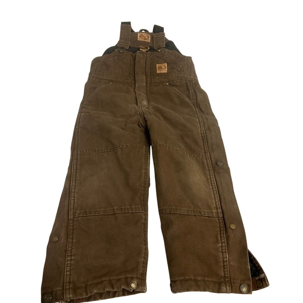Berne Insulation Bib Overalls brown canvas adjustable straps quilted lining